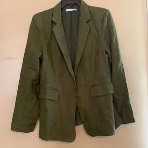 KARLIE Notched Collar, Linen Blend, One Button Blazer Jacket Size Medium